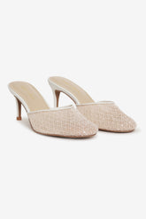 Claudia Lace Heel - White