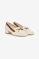 Sutton Heeled Boat Shoe - Cream