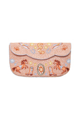 Western Beaded Clutch - Peach