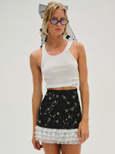 Snowy Jacquard Mini Skirt - Black