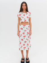 Wilma Midi Skirt - Red