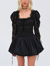 Waverly Lace Mini Dress - Black