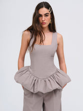 Marianne Bubble Hem Corset Top - Purple