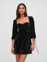 Nadine Velvet Mini Dress - Black