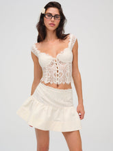 Doily Lace Mini Skirt - Cream
