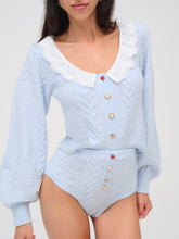 Cupid Knit High Waisted Panty - Blue