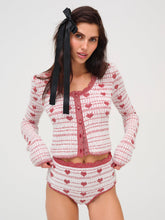Candy Heart Knit Panty - Cream