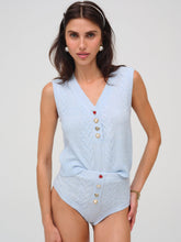 Cupid Cable Knit Vest - Blue
