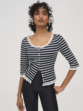 Suzette Stripe Cardigan - Black