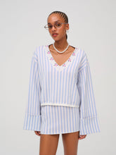 Edie Jacquard Knit Sweater - Blue