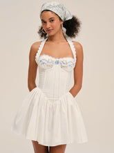 Tea Time Poplin Bustier Mini Dress - White