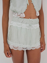 Mint Twist Jacquard Mini Skirt - Mint