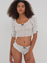 Sally Stretch Lace Top - White