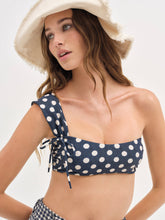 Dolly Dot One-Shoulder Bikini Top - Blue