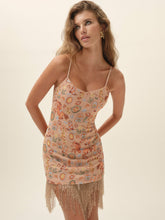 Giddy Up Beaded Mini Dress - Pink