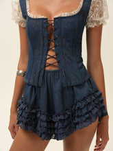 Yasmin Ruffle Shorts - Blue