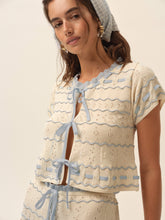 Dora Pointelle Top - Blue