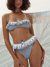 Textured Stripes Bikini Bottom - Blue