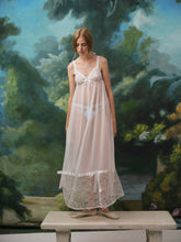 Eyelet Rose Maxi Slip Dress - White