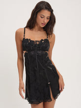 Blissful Blooms Slip Dress - Black