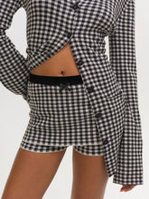 Gingham Knit Skort - Black