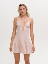 Seashell Beaded Slip Dress - Peach