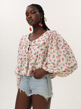 Cherry Mae Top - Cream Red