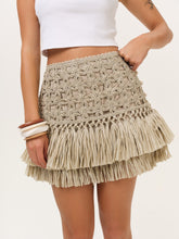 Riley Raffia Skirt - Cream