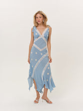 Stormie Dot Midi Dress - Blue