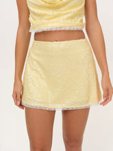 Lela Sequin Mini Skirt - Yellow