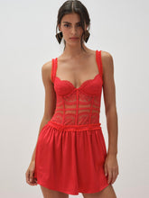 Fiona Lace Slip Dress - Red