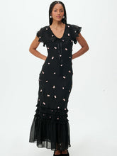 Rose Vine Maxi Dress - Black