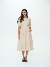 Bradford Gingham Midi Dress - Tan