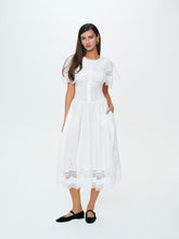 Willow Linen Midi Dress - White