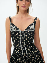 Western Wildflower Mini Dress - Black