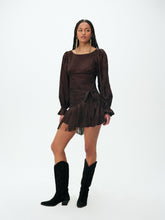 Sierra Fringe Mini Dress - Dark Brown