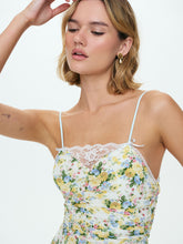 Marigold Mini Dress - Yellow Blue