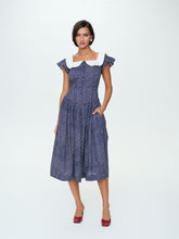 Lara Ann Ditsy Midi Dress - Navy