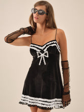Claire Velvet Mini Dress - Black