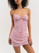 Claudia Rose Lace Micro Mini Dress - Mulberry