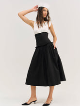 Helena Poplin Midi Dress - Black