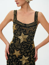 Shooting Stars Beaded Mini Dress - Black