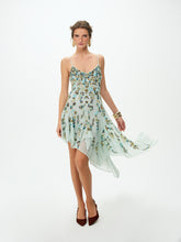 Tiffiany Asymmetrical Beaded Mini Dress - Sage