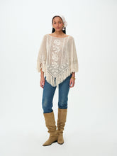 Rosewood Crochet Poncho - Vintage Tan