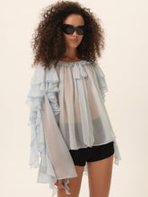 Lila Bow Blouse - Blue
