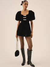 Marta Velvet Mini Dress - Black