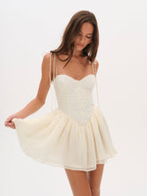 Rosie Jacquard Bustier Mini Dress - Cream