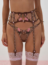 Runaway Bows Garter Belt - Brown