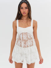 Sonnet Lace Babydoll Set - White