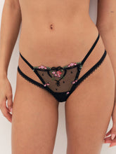 Lovestruck Bows Thong Panty - Black